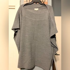 Loft Gray Sweater Tunic Poncho